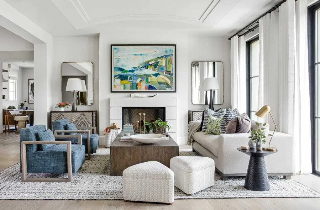 Living Room with Classic Details - Living Room interior design by Decozie